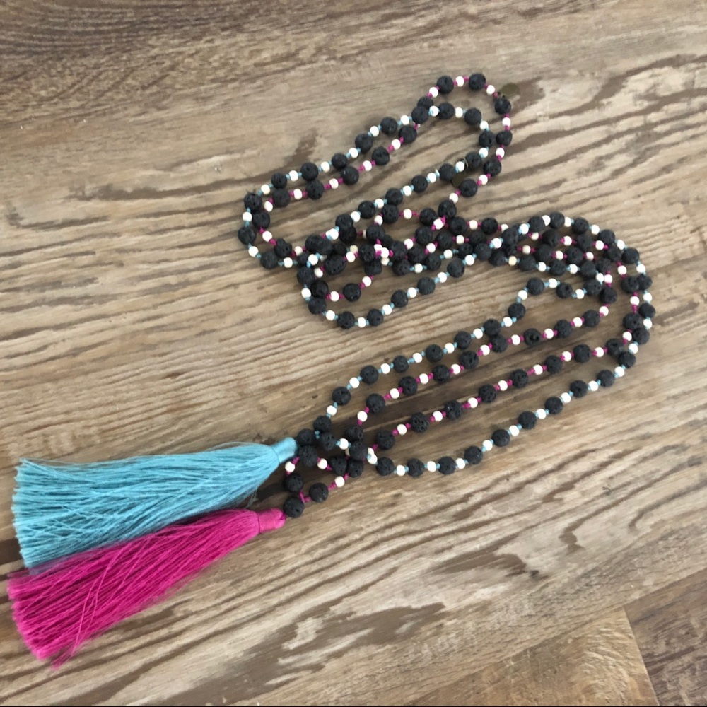 2 Zacasha lava bead necklaces